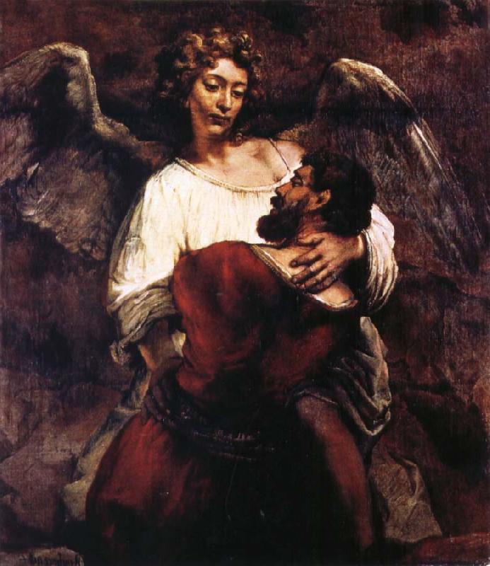 REMBRANDT Harmenszoon van Rijn Jacob Wrestling with the Angel